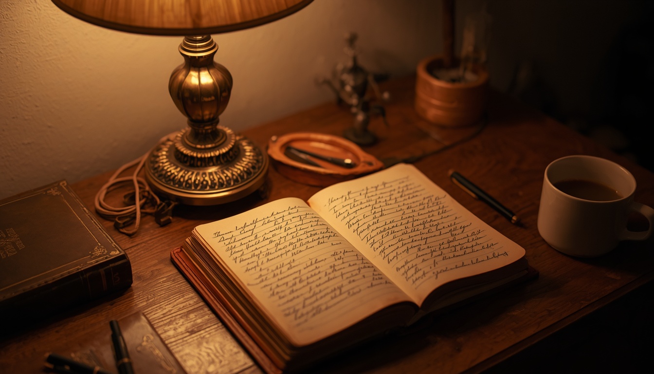 Journal under soft lamp by Movementaenergyi